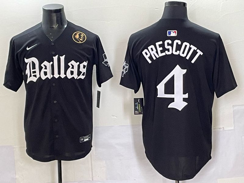 Men 2025 Nike Dallas Cowboys #4 Prescott Black 5th generation Joint Name Limited NFL Jersey 011->dallas cowboys->NFL Jersey